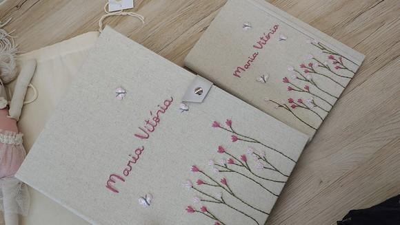 Kit Porta Certidão de Nascimento e Vacina Tulipas