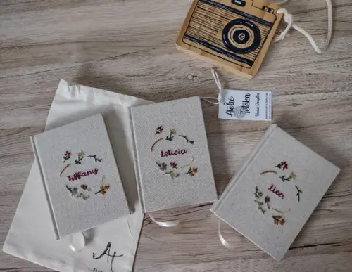 Caderno Bordado 10x15 Floral