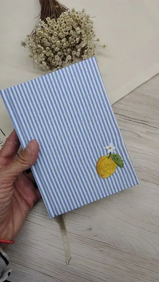 Caderno Bordado Limão Siciliano 10x15 A6