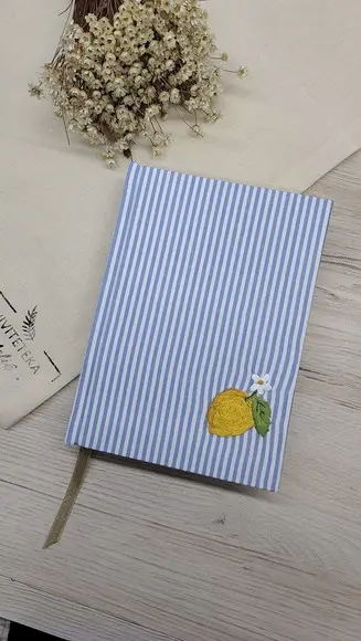 Caderno Bordado Limão Siciliano 10x15 A6