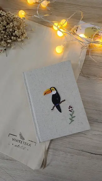 Caderno Tucano Bordado 10x15