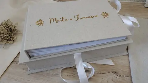Caixa e Álbum A4 Casamento Folhas