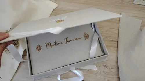 Caixa e Álbum A4 Casamento Folhas