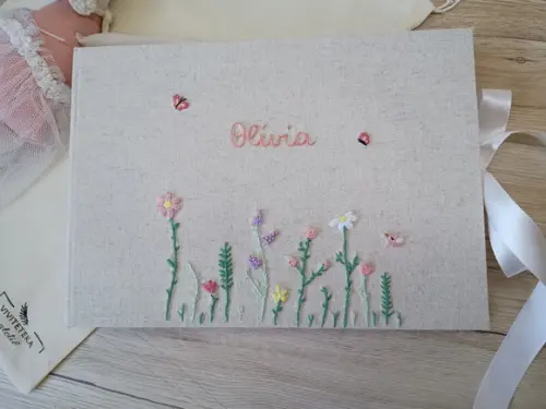 Kit Álbum A4,livro do Bebê,capa Caderneta Vaci Jardim Lilás