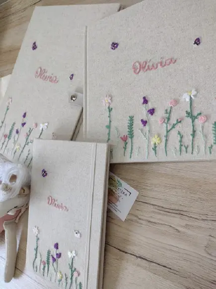 Kit Lv do Bebê,pasta Certidão, Capa Cadern. Va Bordado Jardi