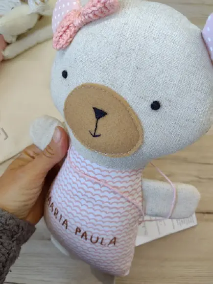 Ursinha Rosa em Tecido