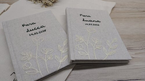 2 Cadernos de votos flores claras