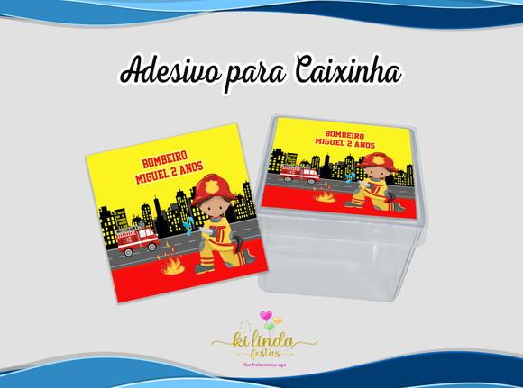 Adesivo para Caixinha Acrílica Bombeiros