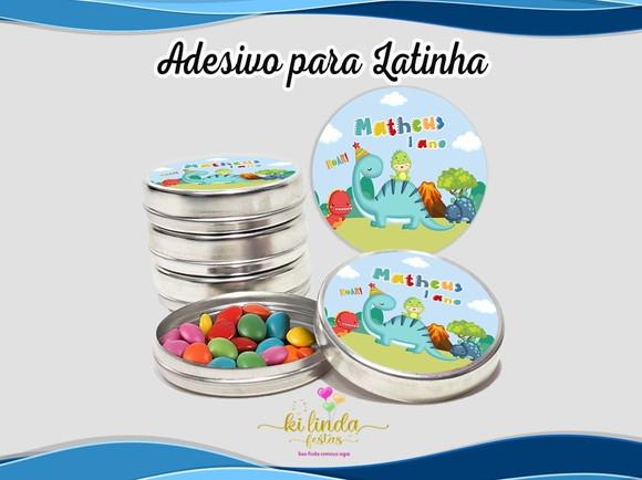 Adesivo Redondo Latinha Dino Baby