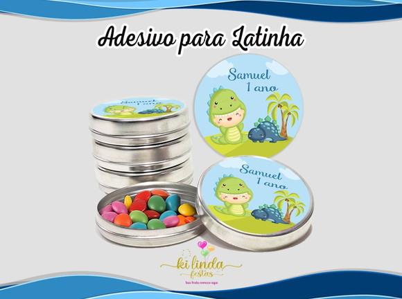 Adesivo Redondo Latinha Dino Baby