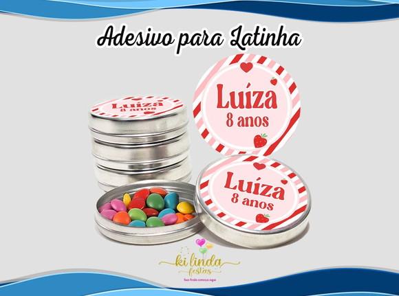 Adesivo Redondo Latinha Morango do Amor
