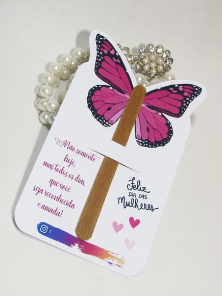 Cartão com Mini Lixa Lembrancinha Dia das Mulheres