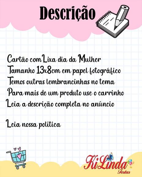 Cartão com Mini Lixa Lembrancinha Dia das Mulheres
