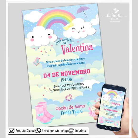 Convite Digital Chá de Bebê Chuva de Amor