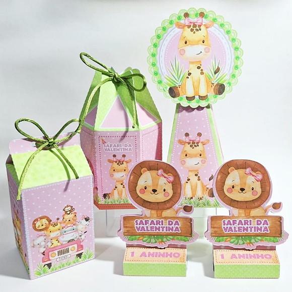 Kit Festa Safari Baby Menina 40 Itens