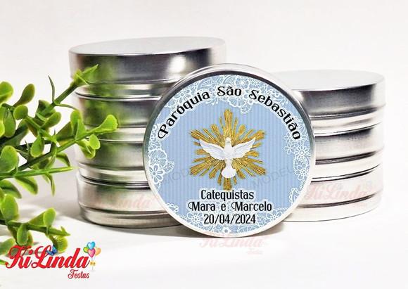 Latinha Personalizada para Batizado Crisma Evento Religioso