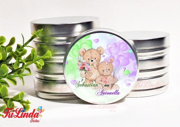 Latinha Personalizada Ursinhos Chá Revelação