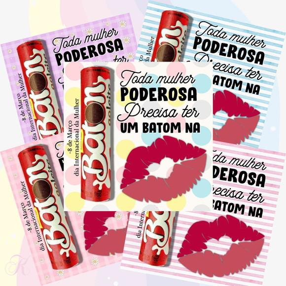 Lembrancinha Card Batom Dia das Mulheres