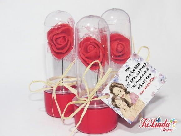 Lembrancinha Dia das Mães Mini Rosa de Eva no Tubete