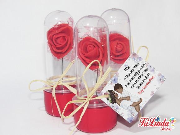 Lembrancinha Dia das Mães Mini Rosa de Eva no Tubete