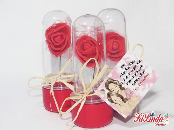 Lembrancinha Dia das Mães Mini Rosa de Eva no Tubete