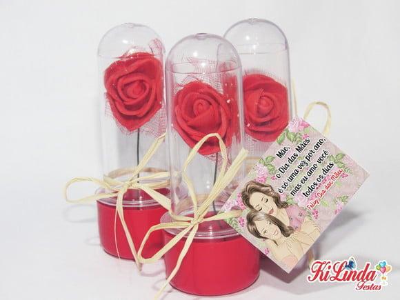 Lembrancinha Dia das Mães Mini Rosa de Eva no Tubete