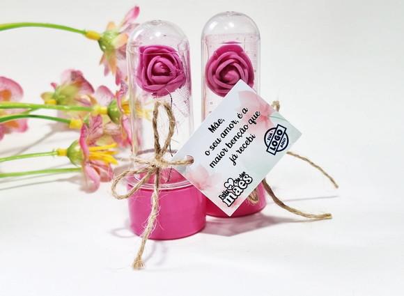 Mini Rosa no Tubete Lembrancinha Dia das Mães