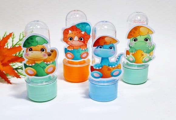 Mini Tubete com Aplique Dinossauro Baby no Ovo