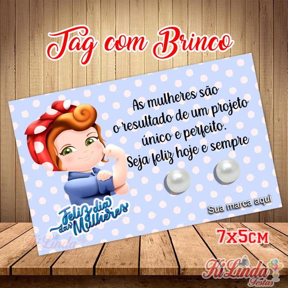 Tag com Brinco Lembrancinha dia das Mulheres