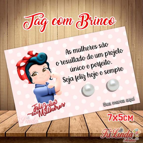 Tag com Brinco Lembrancinha Dia das Mulheres