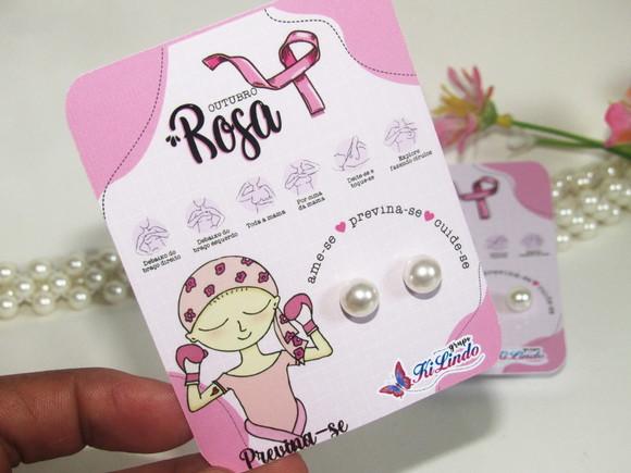 Tag com Brinco Outubro Rosa
