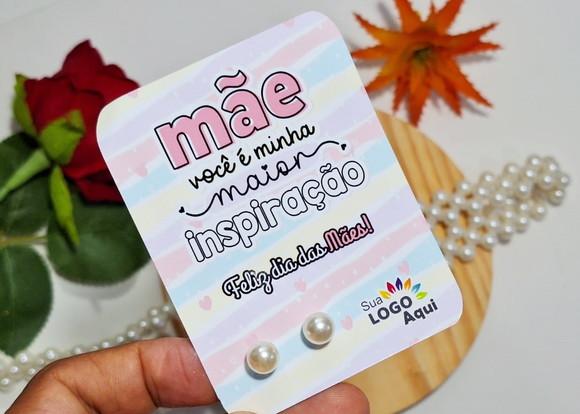 Tag com Brinco Pérola Dia das Mães Lembrancinha Dia das Mães