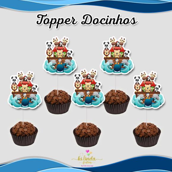Topper Bichinhos na Arca de Noé