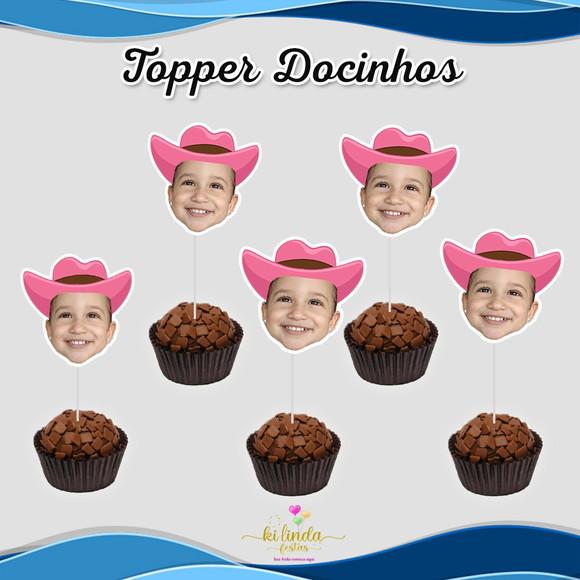 Topper com Foto Rostinho de Bebê Boiadeira