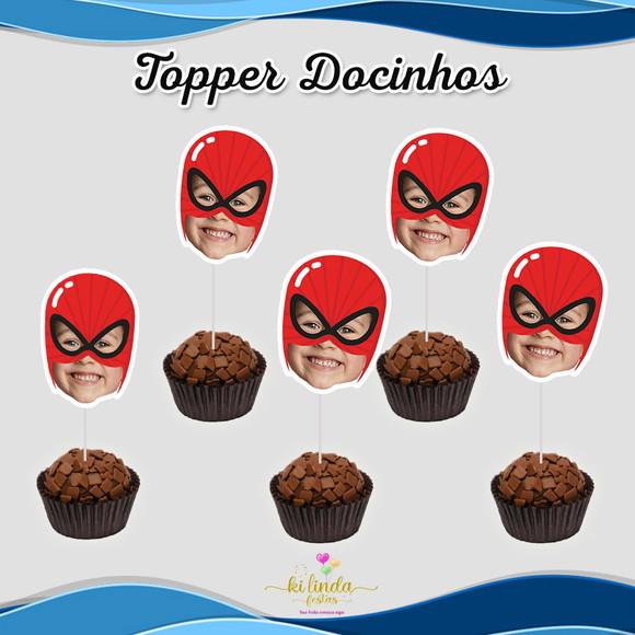 Topper Docinho com Foto Super Herois