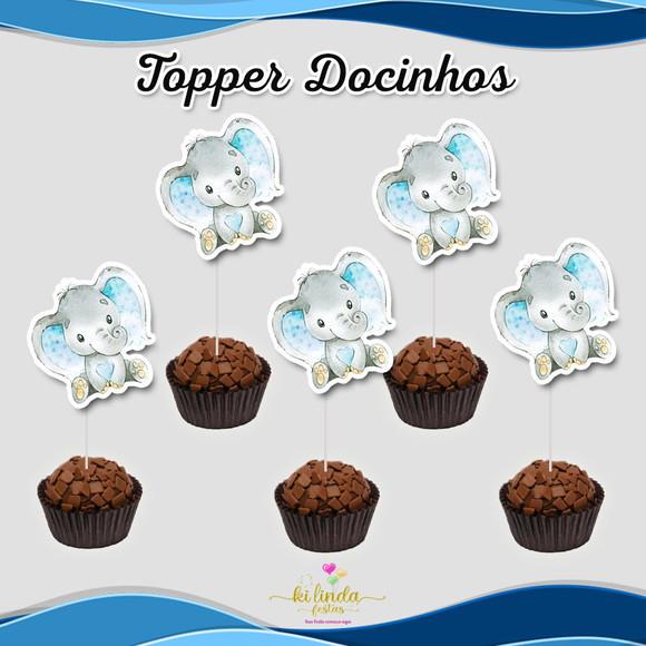 Topper Elefantinho Azul