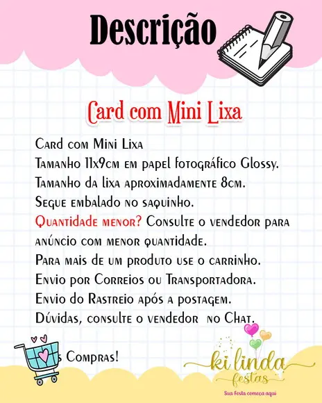 100 Mini Lixa Outubro Rosa