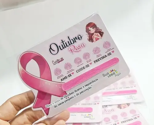 50 Mini Lixa Outubro Rosa