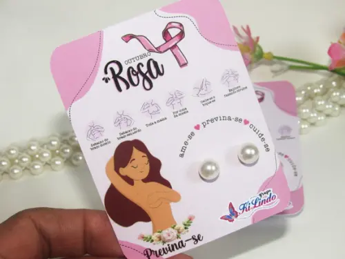 50 Tag com Brinco Lembrancinha Outubro Rosa