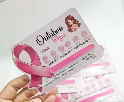 50 Mini Lixa Outubro Rosa