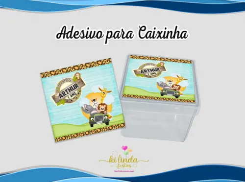 Adesivo para Caixinha Acrílica Safari
