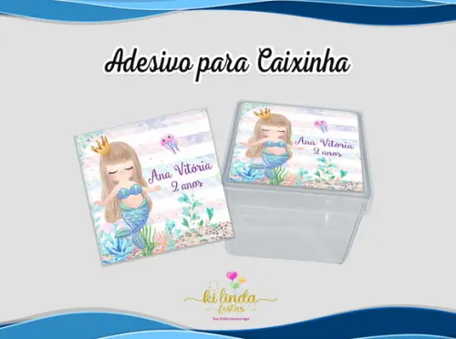 Adesivo para Caixinha Acrílica Sereia