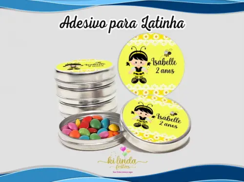 Adesivo Redondo Latinha Abelhinha