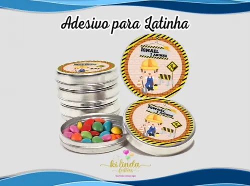 Adesivo Redondo Latinha Construção