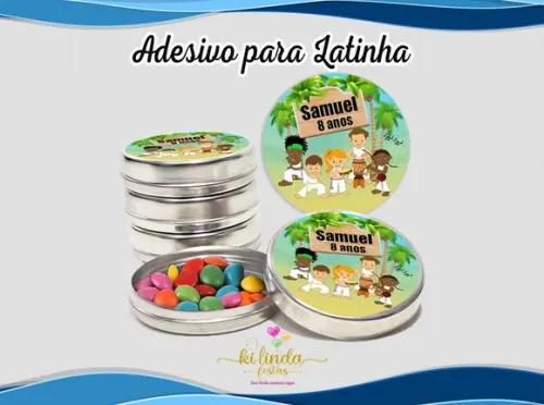Adesivo Redondo Latinha Capoeira