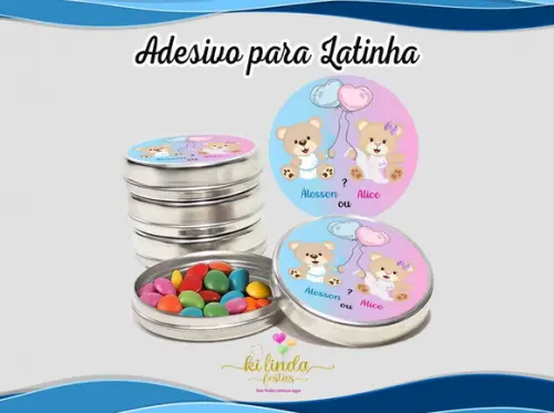 Adesivo Redondo Latinha Chá Revelação