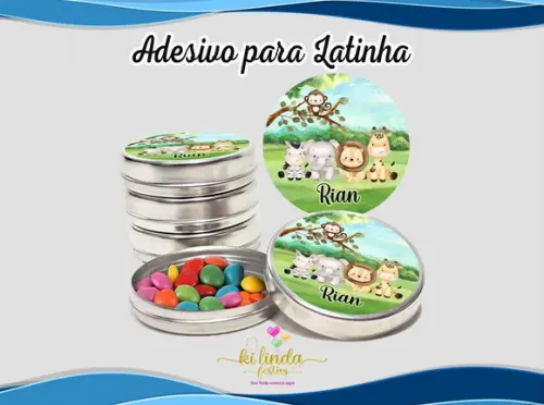 Adesivo Redondo Latinha Safari