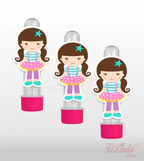 Aplique para Tubete 13cm Circo Rosa