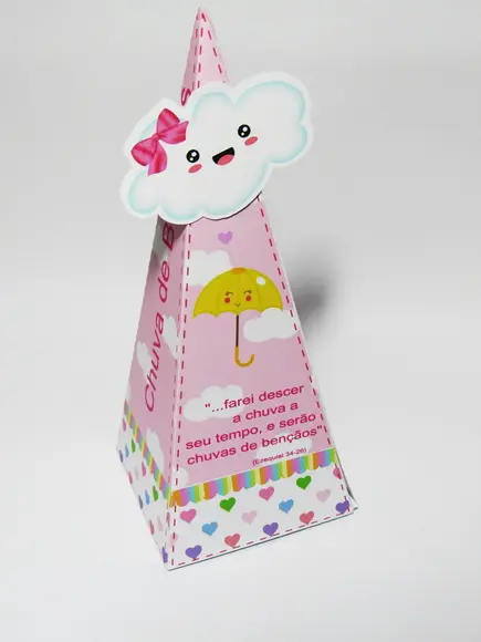 Caixa Cone Chuva de Amor com Aplique