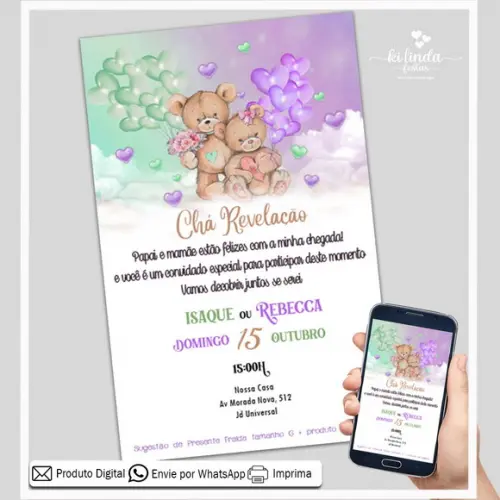 Convite Digital Chá de Revelação
